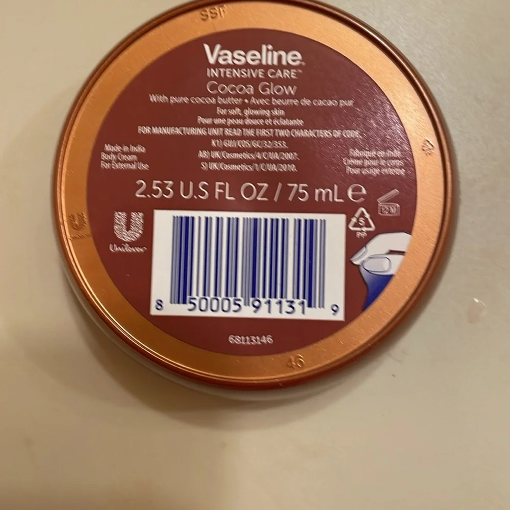 Cocoa Glow by Vaseline Intensive Care Face & Body Cream 2.53 fl. Oz. - Picture 3 of 3